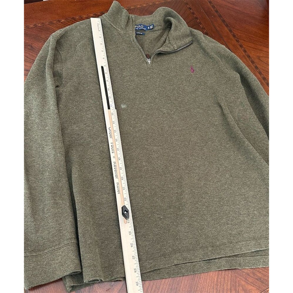 Ralph Lauren Polo Men's XL Half Zip Pullover Sweater Forest Green Long Sleeve - Picture 8 of 11